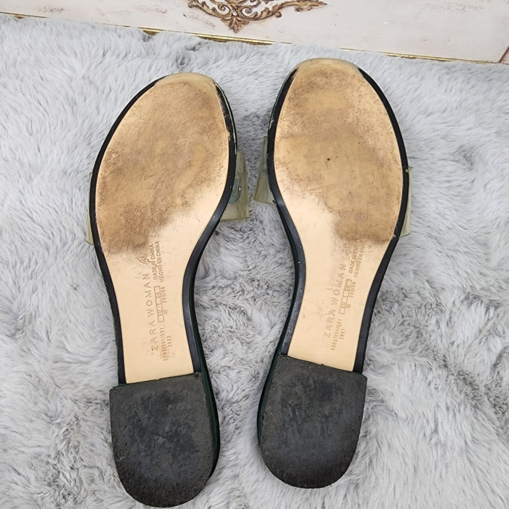 Zara woman clear vinyl and satin gemstone  sandals - Picture 6 of 9